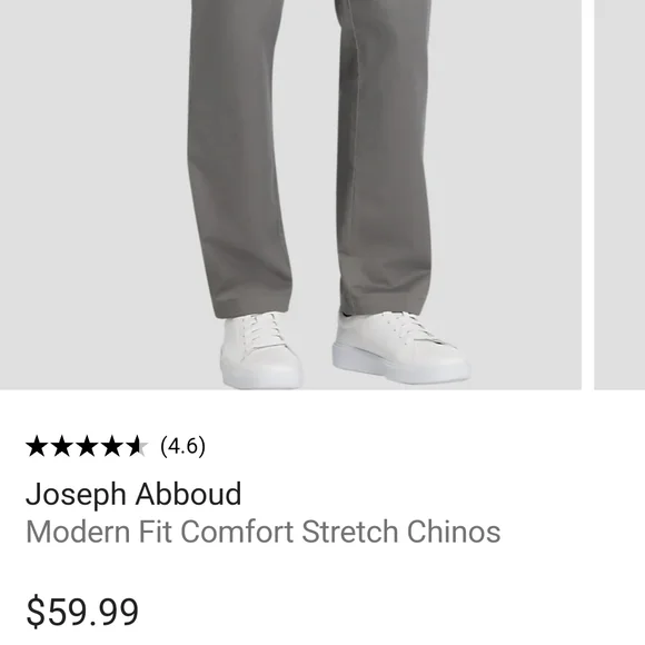Joseph Abboud Gray Chinos Straight Leg - Picture 9 of 9